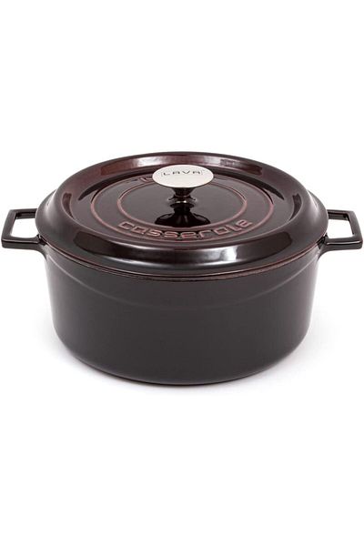 Lava Metal Premium Series - Cast Round Pot, 28 Cm, Majolik Gray