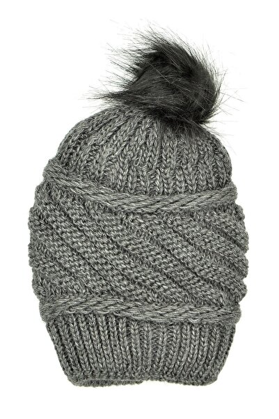 toptanhanem Σχέδιο Pompom Wool Grey Beret - Προσθέστε κομψότητα σε κρύο καιρό