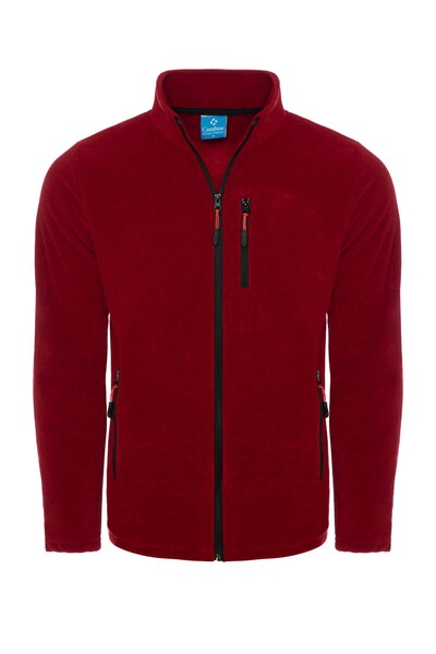 COMBİNE MİCHAİL Red Color Full Zipper 3 Pockets Fleece