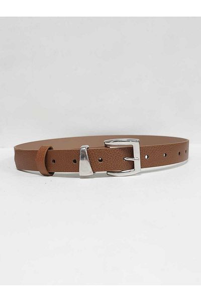 Kemerix Women's Black-Tan-White 3-Piece Belt Set with Silver Buckle