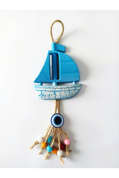 Sailing Figure Evil Eye Beaded Jute Drawstring Terrace Garden Balcony Summer Wall Ornament Wall Decoration