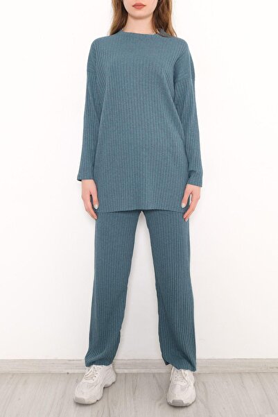 BELLASUR Costum cu mâneci lungi și detalii brodate