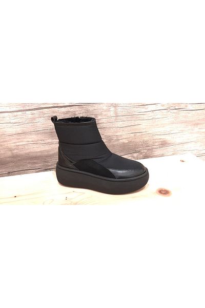 İpek Arya OGGO Snow Boot - Μαύρο, Υλικό Αλεξίπτωτου, Θερμική Γούνα, Αντιολισθητική Σόλα Μπότες Χιονιού