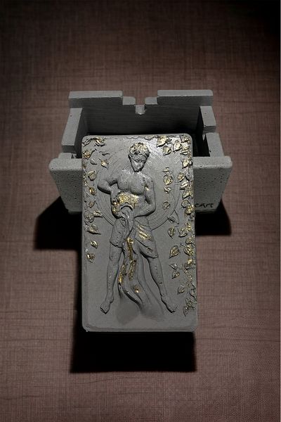 RocArt Home Zodiac Series Concrete Ashtray Aquarius Aquarius (Gold Leafed)