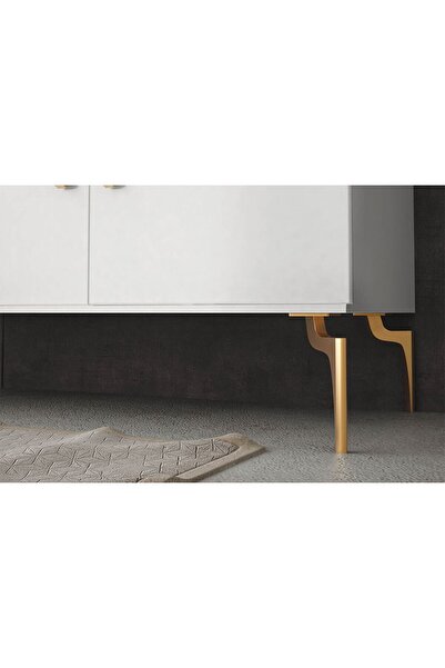 Emaks Elegant Metal Leg 25cm Gold Color Seat Tv Unit Cabinet Pouf Cloakroom Modern Furniture Leg Gold