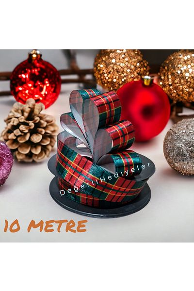 AGH Değerli Hediyeler 10 METRI Model satinat Imprimat Panglică de Anul Nou Cutie Ornament Panglică Pom Ornament Panglică 2,5cm