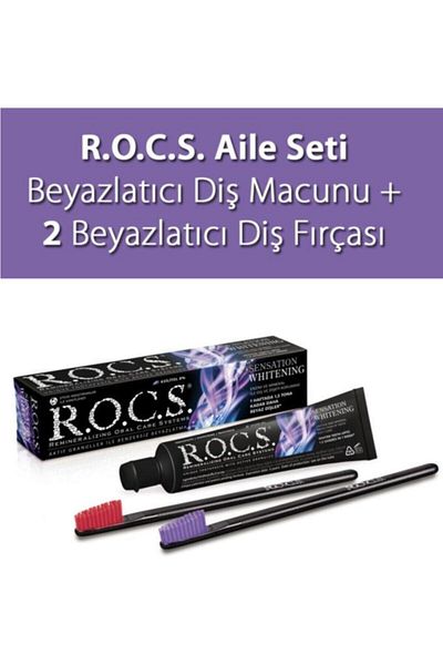 R.O.C.S. Rocs Sensation Whitening Whitening Toothpaste and 2 Toothbrushes