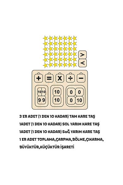 Ahtek 1 den Up to 10 Four Processes Learning Game Montessori Wooden Educational Activity