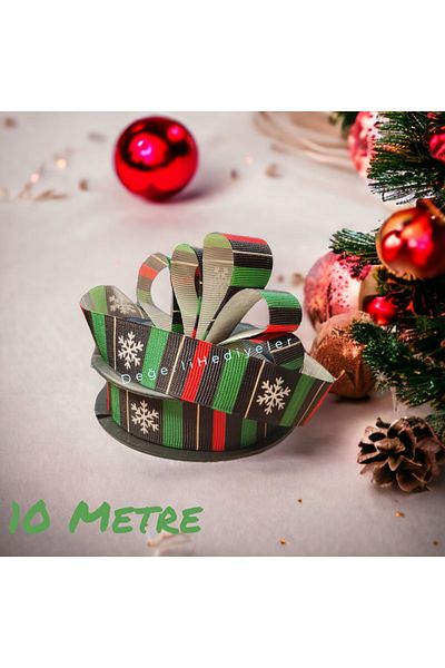 AGH Değerli Hediyeler 10 ΜΕΤΡΑ Κορδέλα Πρωτοχρονιάτικη Κορδέλα Κουτί Στολίδι Κορδέλα Δέντρο Στολίδι Κορδέλα 2,5cm
