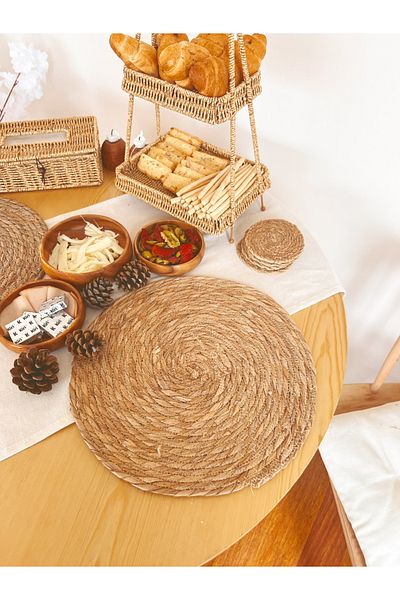 KaiHome Paie naturală tricotată 4 bucăți de loc/Comanda/Prezentare