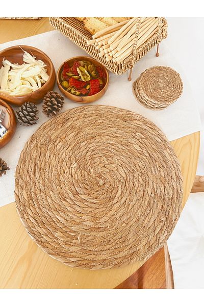 KaiHome Paie naturală tricotată 4 bucăți de loc/Comanda/Prezentare