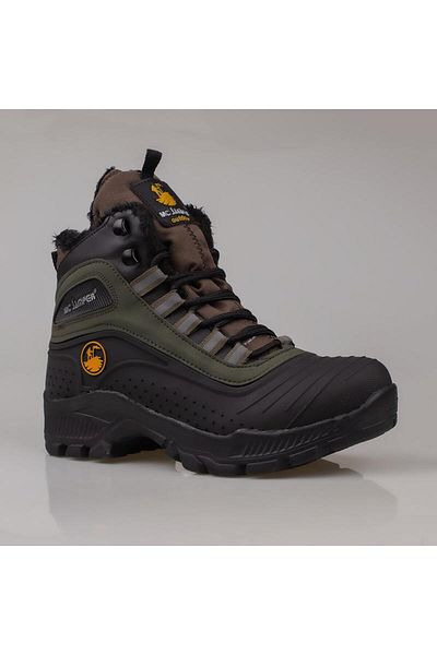Trend Adımlar Μπότες Trekking Unisex με χακί χοντρή σόλα