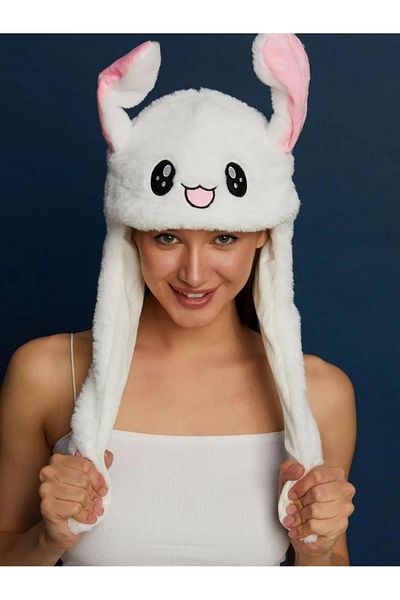 mrcans Plush Rabbit Beanie That Moves Ears
