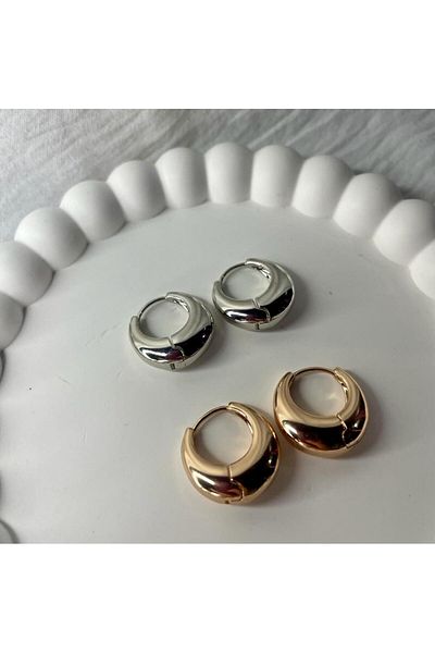 10 july jewelry Steel Domed Hoop Earrings