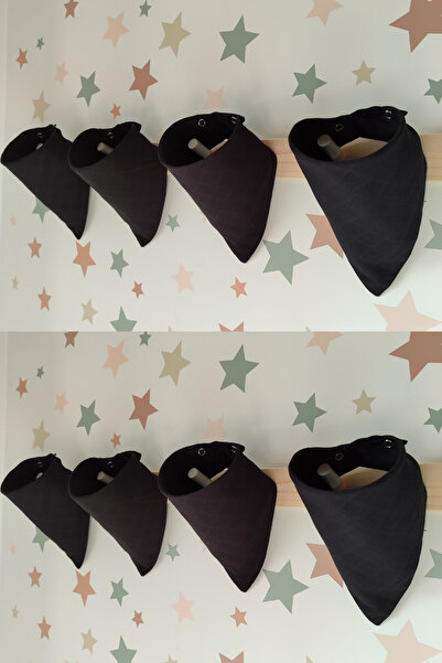 3Baby 8 Pieces Black 100% Organic Cotton Double Layer Muslin Baby Scarf & Dro...