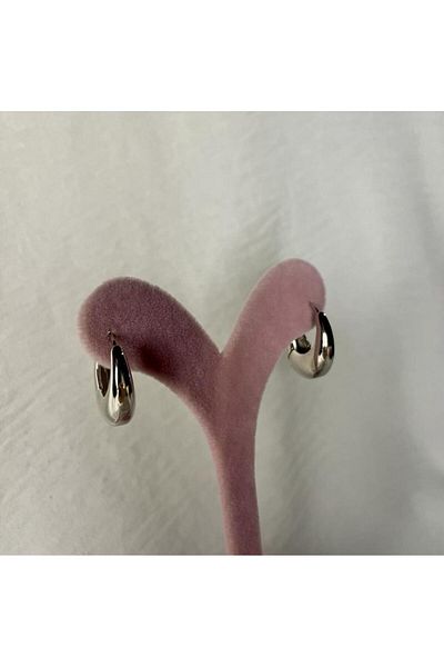 10 july jewelry Steel Domed Hoop Earrings