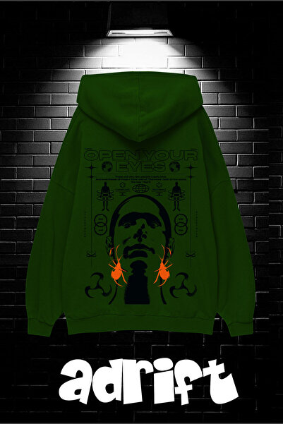 Yasolin Unisex Oversize kroj Sa kapuljačom Kengur džep Otvori svoju Štampano ...