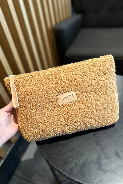 BAHELS Γυναικεία Camel βελούδινη τσάντα Clutch Clutch