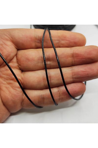 ByKolyeucum 5 Meters 1 mm Rope Necklace Bracelet, Jewelry Rope Shiny Black Color