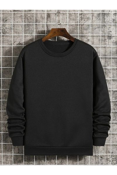 Mad&Calf Мъжки суитшърт с кръгло деколте и 3 нишки без оребрения