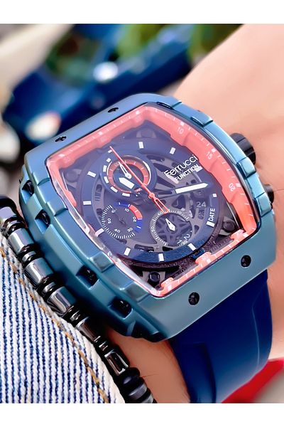 Ferrucci FERRUCCİ CHRONOMETER FUNCTIONAL SILICONE CORD MEN'S WRISTWATCH+WRISTBAND GIFT