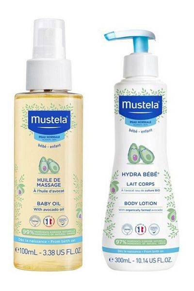 Mustela Mustela Hydra 100ml and 300ml Baby Care Massage Oil - Daily Use, Body Lotion
