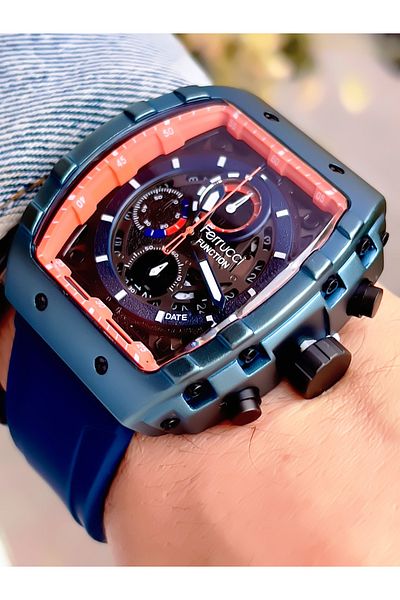 Ferrucci FERRUCCİ CHRONOMETER FUNCTIONAL SILICONE CORD MEN'S WRISTWATCH+WRISTBAND GIFT
