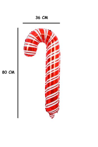 Yusuf Dirik YD Party Supplies Candy Cane Foil Balloon Candy Cane 80 cm