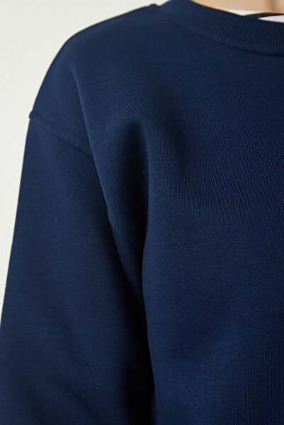 Happiness İstanbul Γυναικείο μπλουζάκι με λαιμόκοψη με λαιμόκοψη με ραβδώσεις Crop BF00085