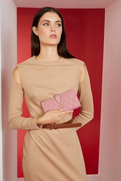 Pierre Cardin Portofoliu și geantă clutch pentru femei Dusty Rose Canvas4P 06...