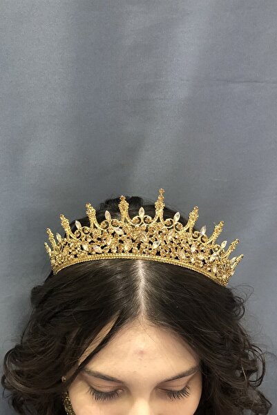 Hobigram Gold Floor Henna Crown with Honey Color Stones for the Most Beautiful Brides – Other Hair Accessories, Stylish Design – Other
