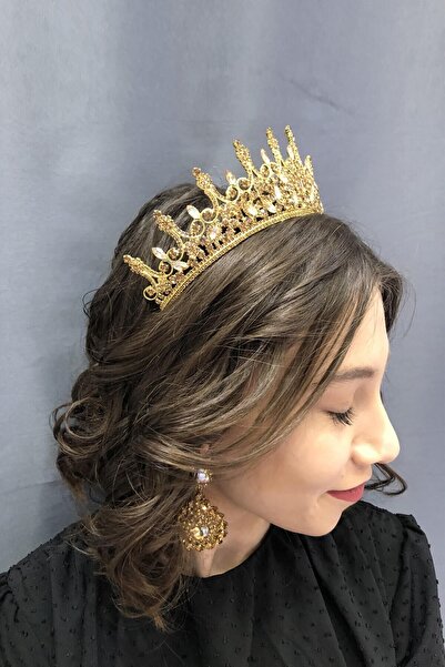 Hobigram Gold Floor Henna Crown with Honey Color Stones for the Most Beautiful Brides – Other Hair Accessories, Stylish Design – Other