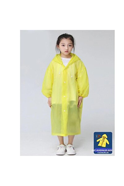 DZC KUZENLER AVM CHILDREN'S Raincoat Hooded Snap Eva Raincoat WINDIGHT YELLOW