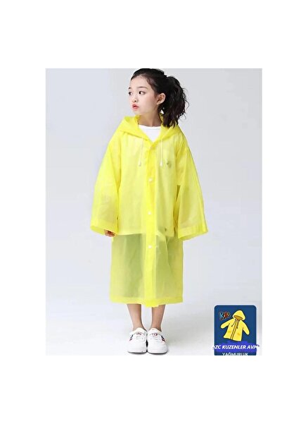 DZC KUZENLER AVM CHILDREN'S Raincoat Hooded Snap Eva Raincoat WINDIGHT YELLOW