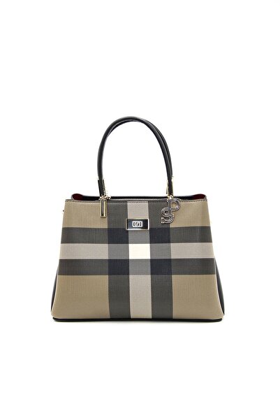 Silver Polo حقيبة يد نسائية باللون البني - الأسود SP1098