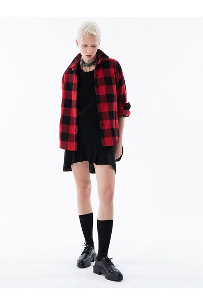 RİVUS Fusta mini cu volan - neagra