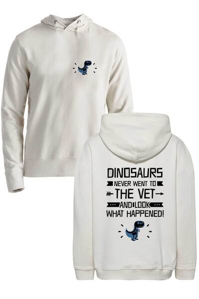 Alfa Tshirt Veterinary Dinosaurs Ecru Front Back Sweatshirt