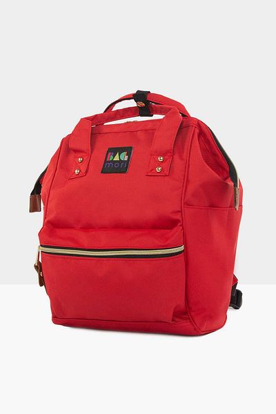 Bagmori Red Unisex Metal Brim Backpack