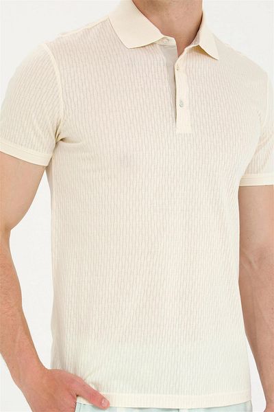 U.S. Polo Assn. Ανδρικό μπλουζάκι πέτρινο πόλο με λαιμόκοψη G081SZ011.000. 1573385 .VR071