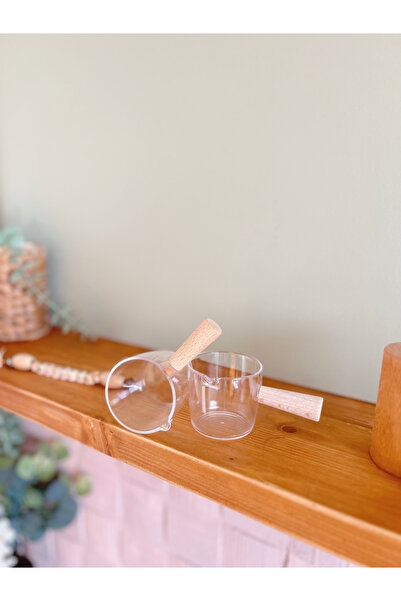 BUCOLIC Ahşap Saplı Mika Mini Sosluk , Reçellik , Kahve Yanı Sunumluk ,Yağlık