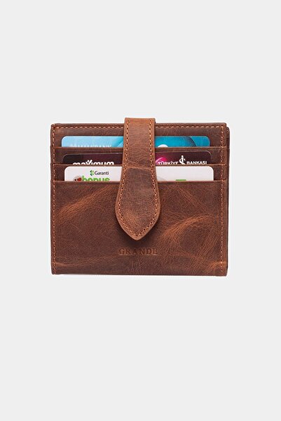 Grande 3803 Γνήσιο δέρμα ειδικής σχεδίασης Γυναικείο ανδρικό πορτοφόλι Antique Tan