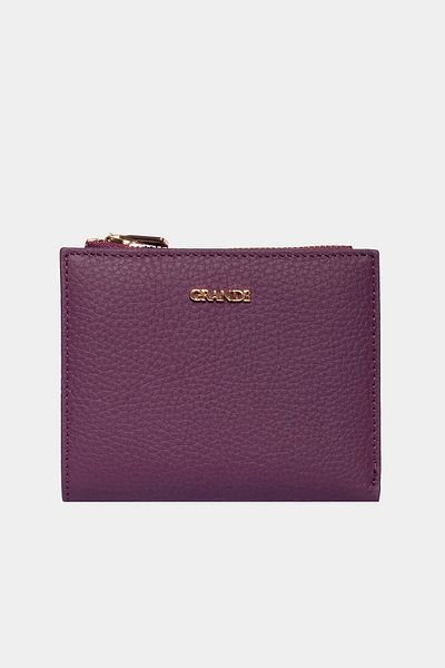 Grande 2805 Genuine Real Leather Zippered Women's Wallet Flother Purple