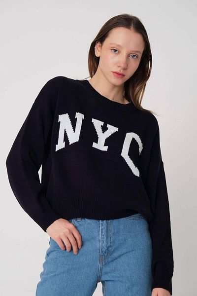 Addax Nyc Írásos kötött pulóver K3244-e8