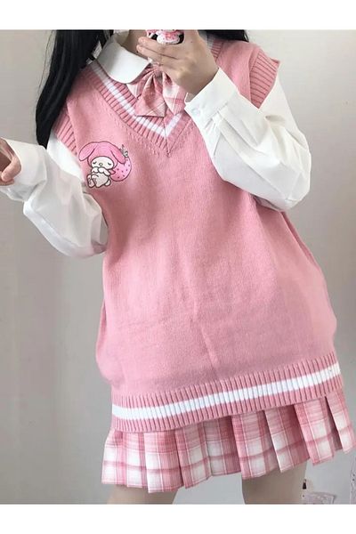 Köstebek Fantasy Magic Kuromi My Melody Sanrio V-Neck Jumpers
