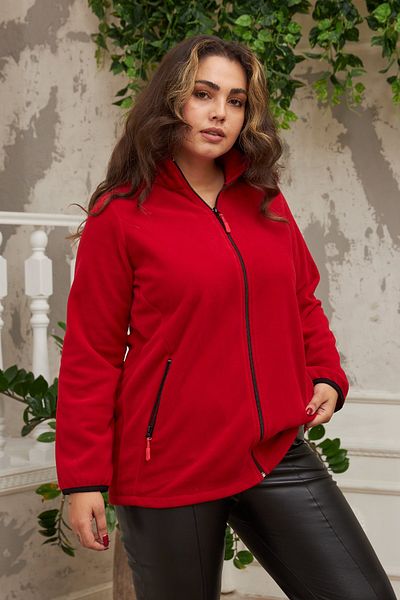 Imagine Giyim Plus Size Pocket Fleece Jacket