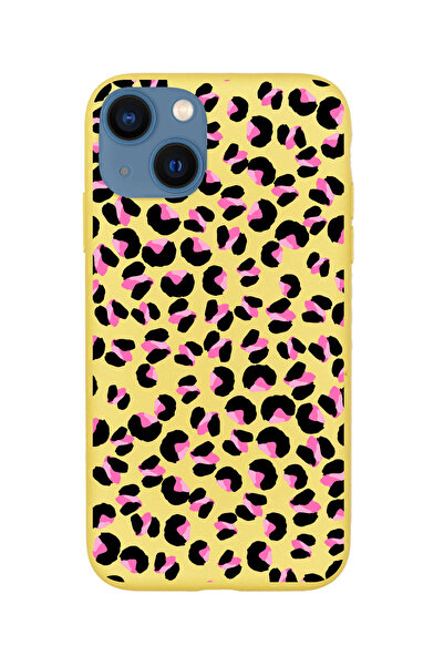 KaffCase حافظة هاتف فاخرة لهاتف آيفون 14 باللون الوردي بطبعة الفهد