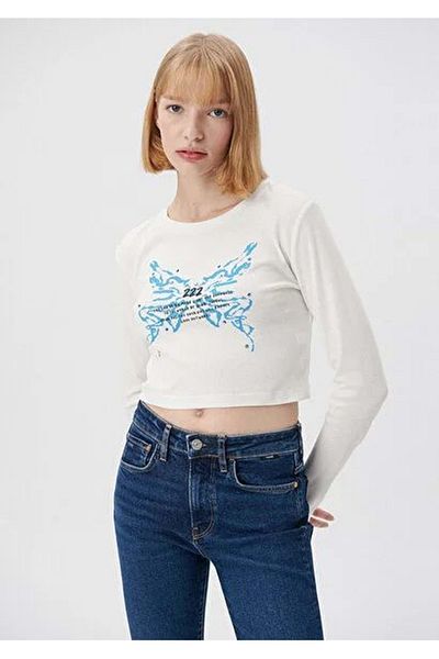 Mavi Îmbrăcăminte de damă Tricou alb imprimat ALB