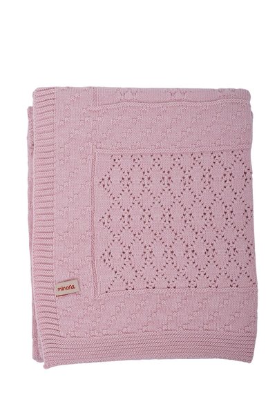 Minora Powder 80x110cm Knitwear Baby Blanket 50% Cotton, 50% Acrylic