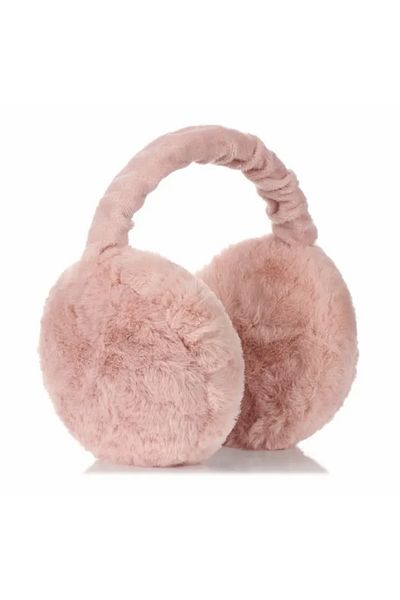 SHEKER HOME Cold Protective Soft Plush Winter Foldable Headphones - Dark Pink