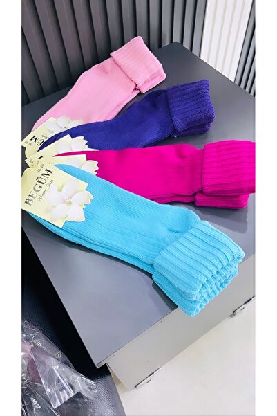 begüm çorap Памучни усукани безшевни дамски чорапи, комплект от 4